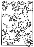 A coloring page of gnomes